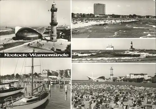 Rostock Warnemuende Leuchtturm Faehrschiff Warnemuende Gaststaette Teepott Kat. Rostock