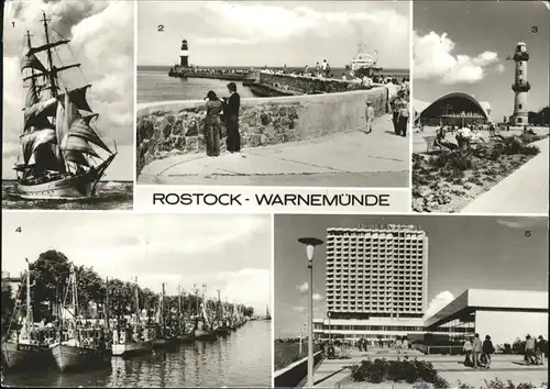 Rostock Warnemuende Leuchtturm Segelschulschiff Wilhelm Pieck Mole Kat. Rostock