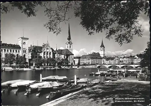 Zuerich Stadthausquai Fraumuenster St. Peter / Zuerich /Bz. Zuerich City