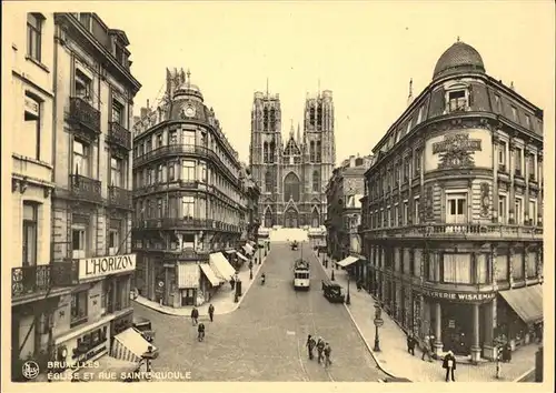 Bruxelles Bruessel Eglise et Rue Gudule Kat. 