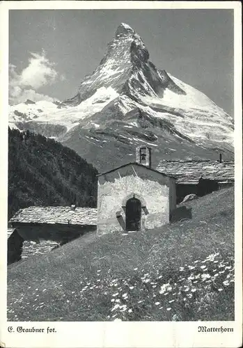 Zermatt VS Bergkapelle Matterhorn Wiechmann Bildkarten Kat. Zermatt