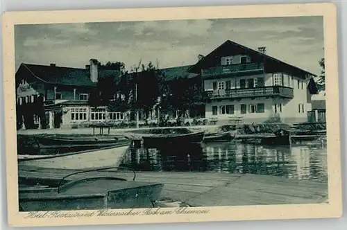 Stock Chiemsee Stock Chiemsee Hotel Restaurant Westernacher ungelaufen ca. 1920 / Prien Chiemsee /