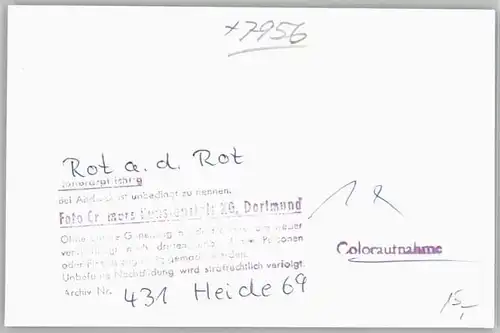 Rot Rot Rot an der Rot  o 1969 / Rot an der Rot /Biberach LKR