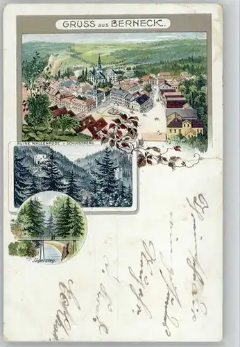 Bad Berneck Schlossberg Ruine Wallenrode Jaegersteg Feldpost  x 1899