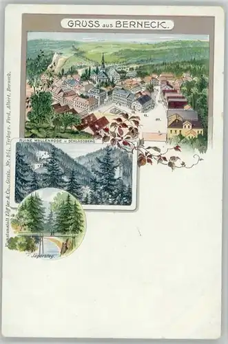 Bad Berneck Schlossberg Ruine Wallenrode Jaegersteg  * 1900