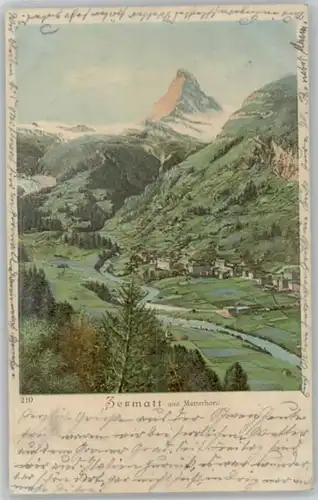 we42538 Zermatt VS Zermatt Matterhorn x Kategorie. Zermatt Alte Ansichtskarten