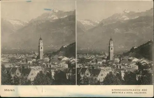 Meran Stereoscopkarte / Italien /