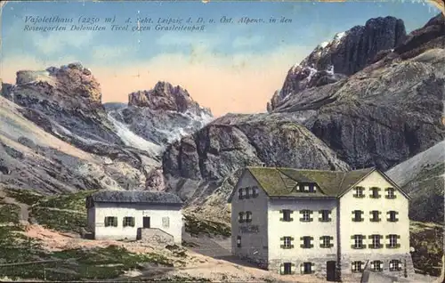 Dolomiti Vajoletthaus (2250 m) Rosengarten Grasleitenpass / Italien /