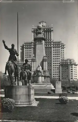 Madrid Spain Cervantes Monument / Madrid /
