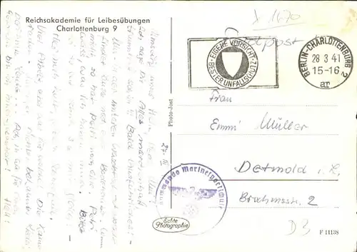 Charlottenburg Reichsakademie fuer Leibesuebungen / Berlin /Berlin Stadtkreis