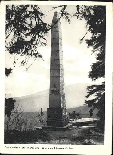 Ploeckensteinsee Adalbert Stifter Denkmal / Tschechische Republik /