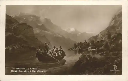 Hardanger Kuenstlerkarte
Tidemand og Gude:
(Bild) Brudefaerden i Hardanger / Norwegen /