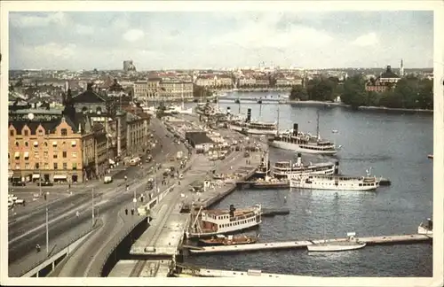 Skeppsbron Hafenpanorama / Schweden /