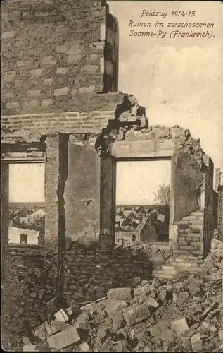 Somme-Py-Tahure Ruinen im zerschossenen Somme-Py / Sommepy-Tahure /Arrond. de Sainte-Menehould