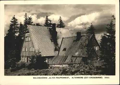 Altenberg Erzgebirge Waldschaenke Altes Raupennest / Geising /Saechsische Schweiz-Osterzgebirge LKR