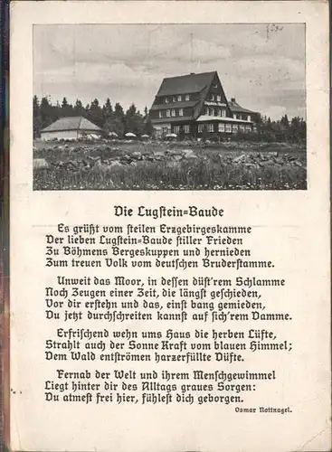 Altenberg Erzgebirge [Stempelabschlag] Berg Hotel Lugstein / Geising /Saechsische Schweiz-Osterzgebirge LKR