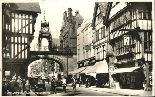 Chester Cheshire Eastgate from Foregate / Chester /Cheshire CC