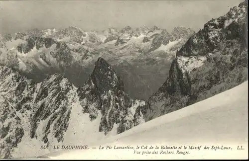 Dauphine Pic Lamartine Col Balmette Massif Sept-Laux Rochers Rouges *