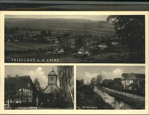 ws82634 Friedland Leine Leine Schule Kirche  * Kategorie. Friedland Alte Ansichtskarten