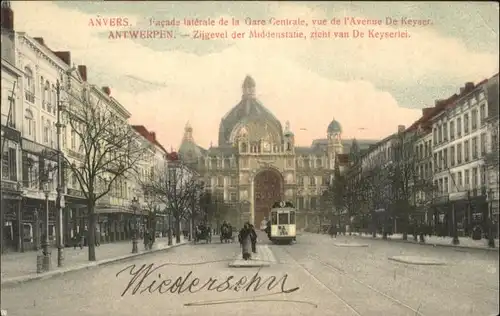 Anvers Facade laterale de la Gare Centrale Avenue de Keyser x