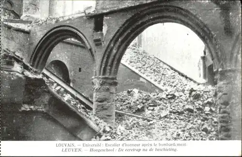 Louvain Universite Escalier d'honneur avant le bombardement *