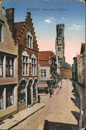 ws85749 Bruges Flandre Bruges Rue vers le Beffroi * Kategorie.  Alte Ansichtskarten