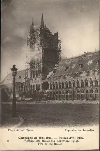 Ypres Incendie des Halles *