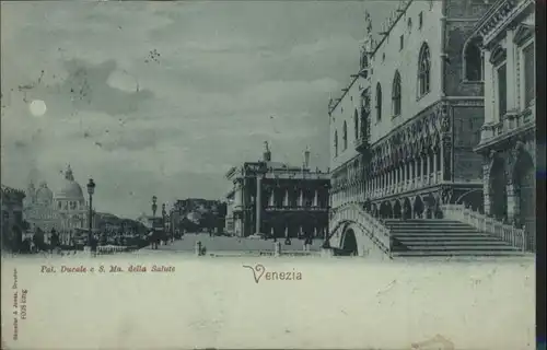 Venezia Palais Ducale San Marco Salute Mondscheinkarte x