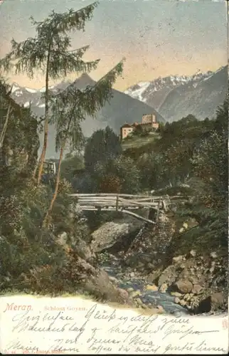 Meran Schloss Goyen Holzbruecke x