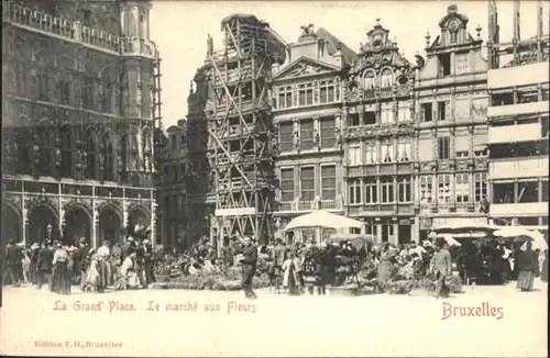ws89951 Bruxelles Bruessel Grand Place Fleurs Marche * Kategorie.  Alte Ansichtskarten