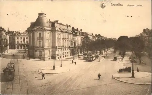 ws90125 Bruxelles Bruessel Strassenbahn Avenue Louise x Kategorie.  Alte Ansichtskarten