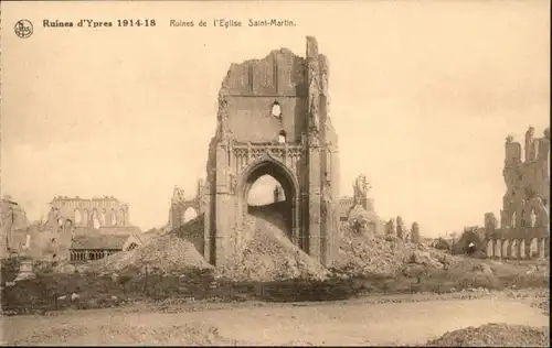 Ypres Eglise Saint-Martin Ruines Zerstoerung *
