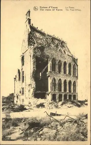 Ypres Poste Office Ruines Zerstoerung x