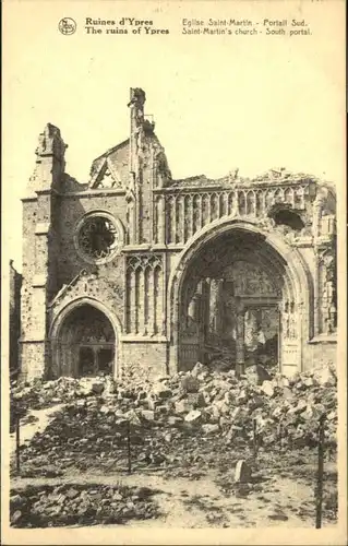 Ypres Eglise Saint-Martin Ruines Zerstoerung *