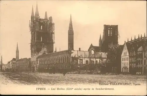 Ypres Halles Bombardement Zerstoerung *