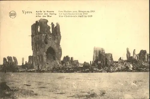 Ypres Halles Draps Ruines Zerstoerung *