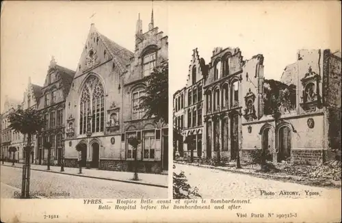 Ypres Hospice Belle Bombardement Zerstoerung *