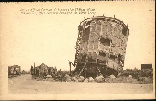 Ypres Route Furnes Chateau Eau Ruines Zerstoerung *