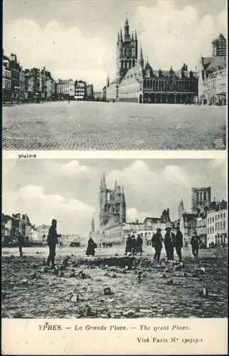 Ypres Great Place Grand Place Zerstoerung *