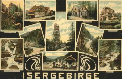 Isergebirge Nussstein Wittighaus Hubertusbaude Sauerbrunnen Tafelfichte  *