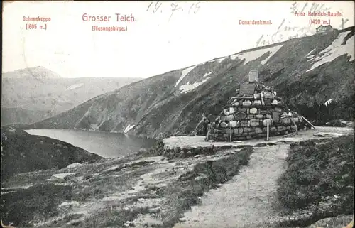 Prinz-Heinrich-Baude Schneekoppe Grosser Teich Riesengebirge Donatdenkmal x