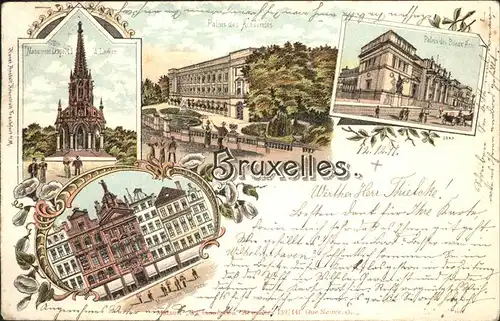 wx53987 Bruxelles Bruessel Palais Kategorie.  Alte Ansichtskarten