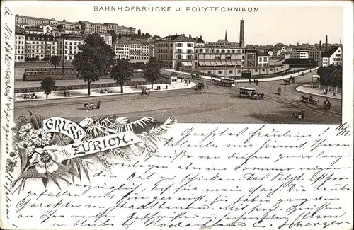 Zuerich Bahnhofbruecke, Polytechnikum, Kutschen / Zuerich /Bz. Zuerich City
