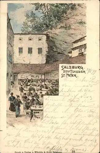 Salzburg Oesterreich Stiftskeller St Peter   Kuenstlerkarte Kat. Salzburg