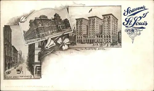 St Louis Missouri Olive Street Exposition Building Planters Hotel /  /