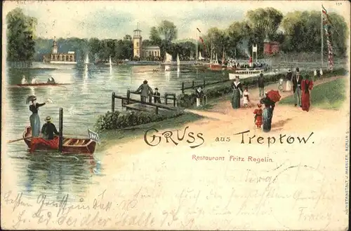 Treptow Berlin Restaurant Fritz Regelin am Wasser Boote / Berlin /Berlin Stadtkreis