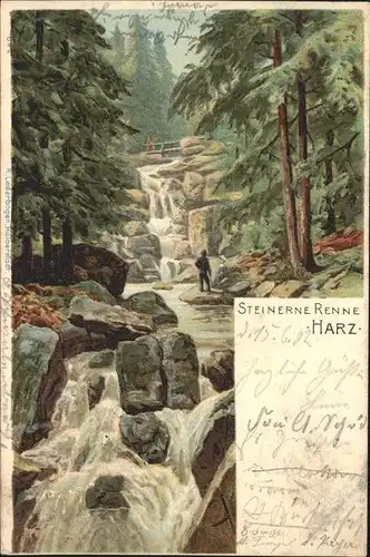 Wernigerode Hasserode Wasserfall in der Steinere Renne