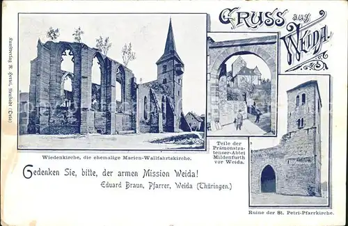 Weida Riesa Wiedenkirche Ruine St. Petri Pfarrkirche Kat. Riesa
