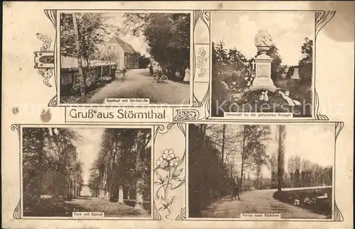 Stoermthal Grosspoesna Dorfstrasse Kriegerdenkmal Park Schloss Kat. Grosspoesna