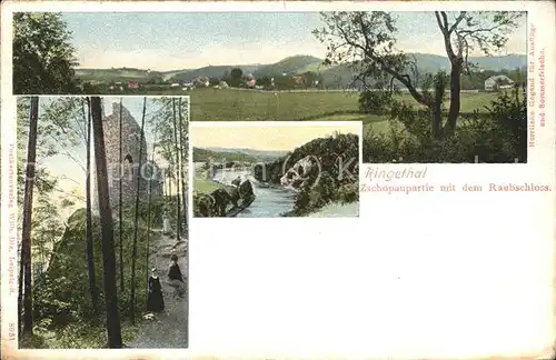 Ringethal Mittweida Zschopaupartie mit Raubschloss Ruine Kat. Mittweida